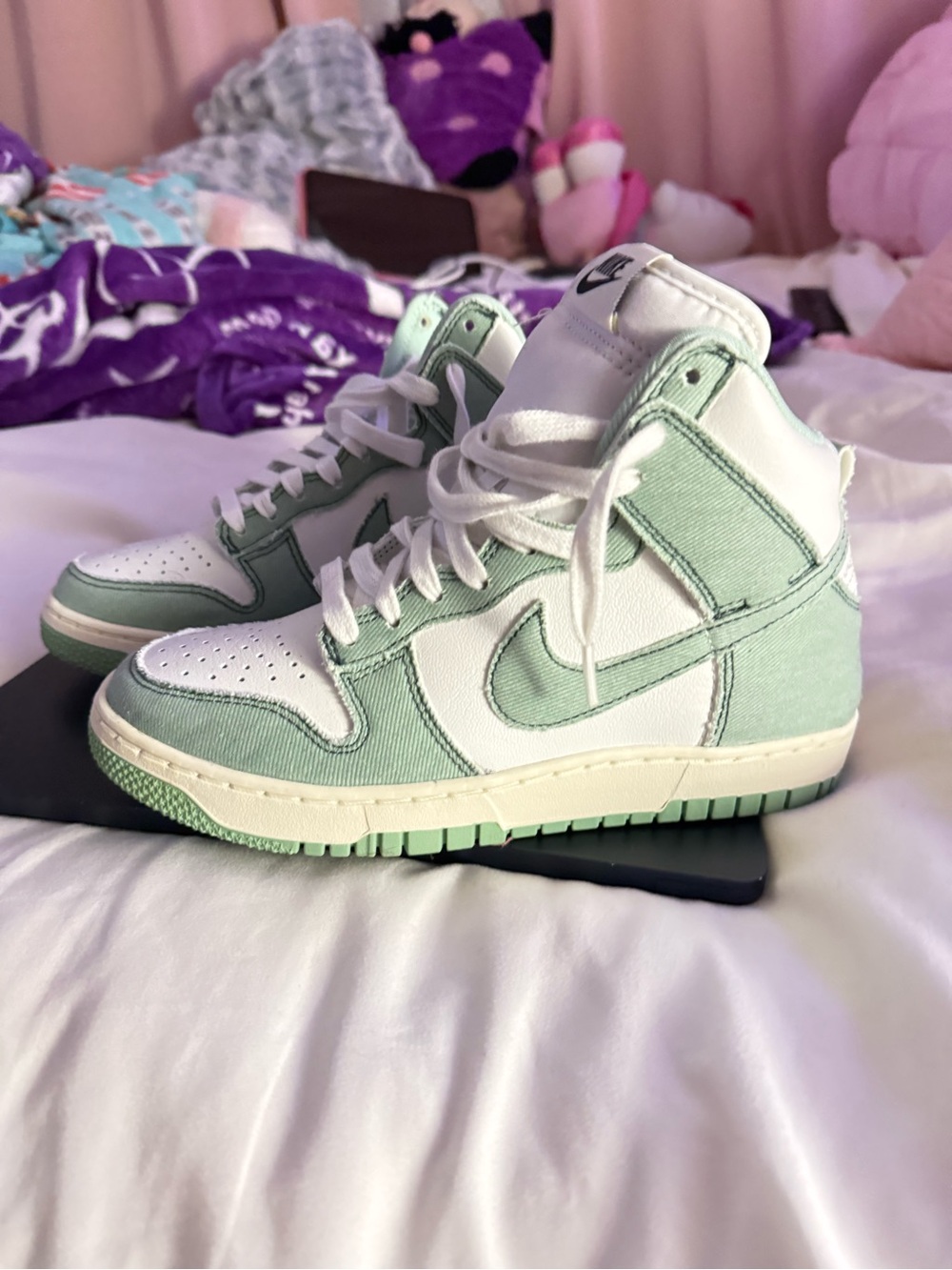 Nike Green Denim Dunks High - NEVER WORN